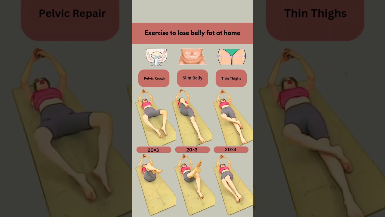 Belly Fat Exercise at Home🏠 #bellyfat #bellyfatloss #loseweight #workout #home #weightloss #fitness