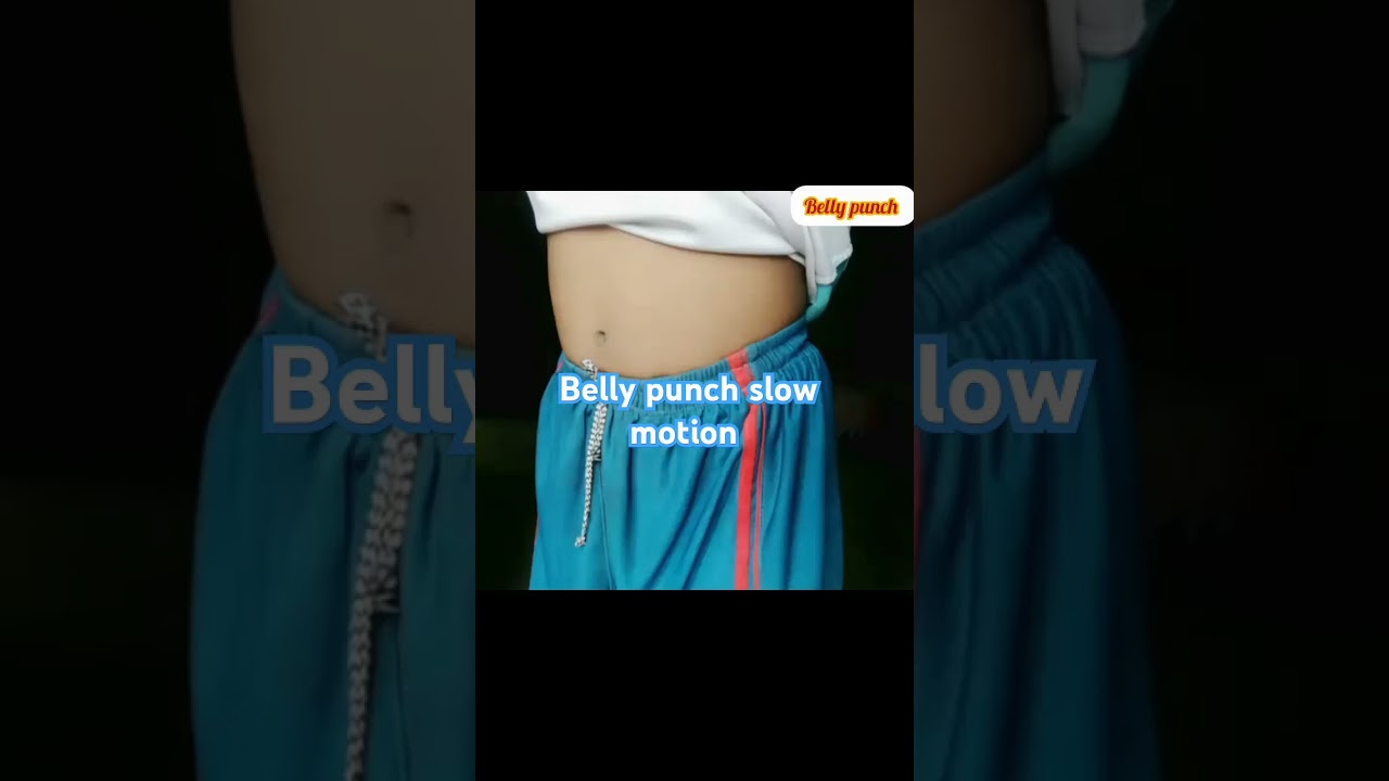 belly punch slow motion girl {44}👊🏻👊🏻