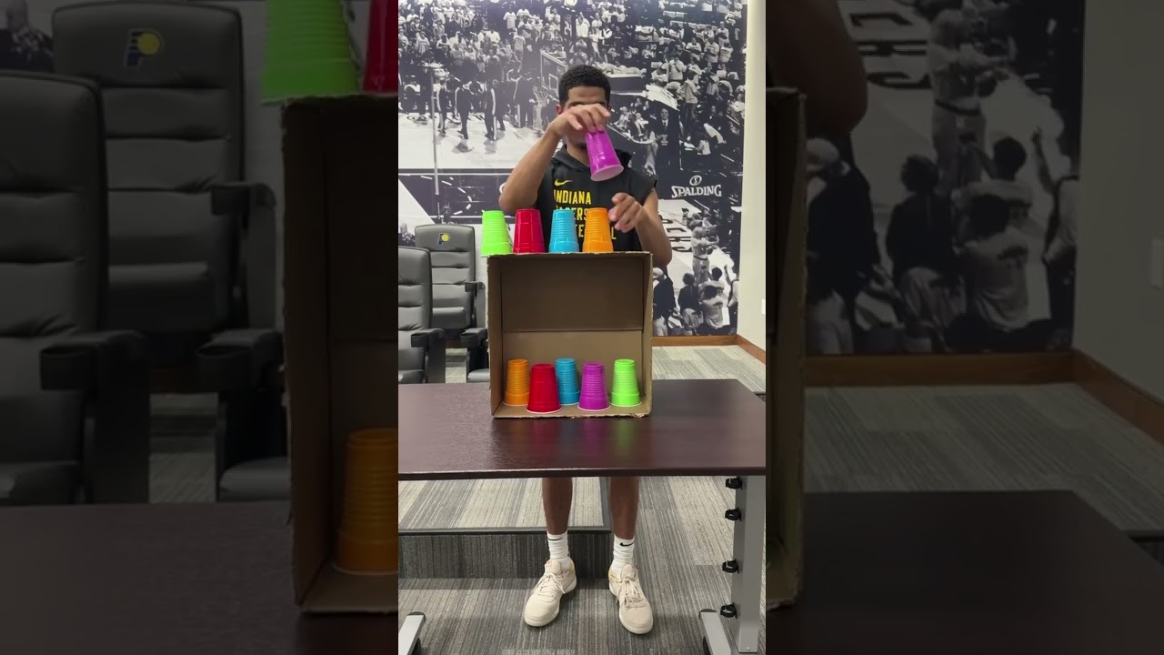 Ben Sheppard Plays the Cup Match Game 👀 | Indiana Pacers