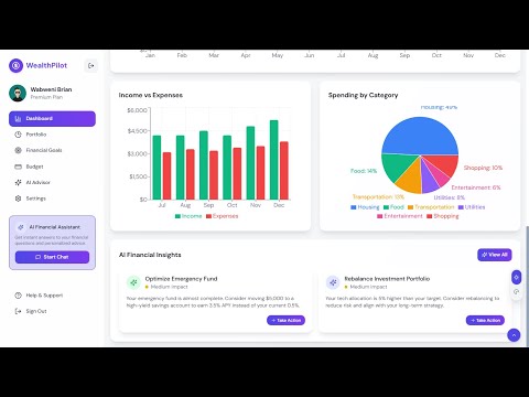 Best AI Financial Assistant UI Template - Next.js, Tailwind CSS, and Shadcn UI