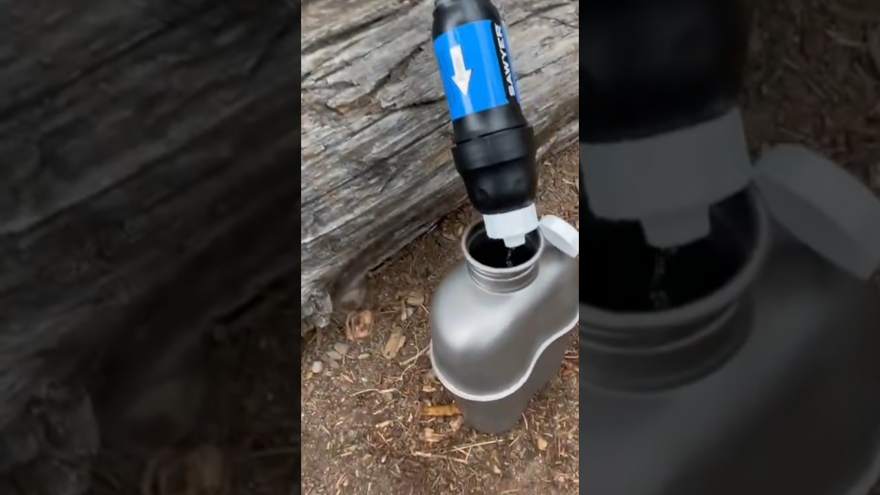 Best backpacking water filter: Sawyer water filter. #camping #hiking #outdoors #backpacking
