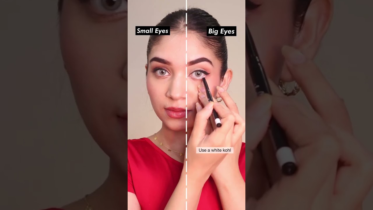 BIG EYES vs SMALL EYES #bigeyesvssmalleyes #eyemakeup #kajal