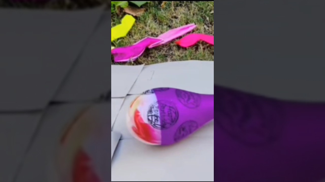 BIG PURPLE 💜 BALLOON POP | BLOWING BALLOON #balloons #shorts #short #fun #satisfying #blowingballoon