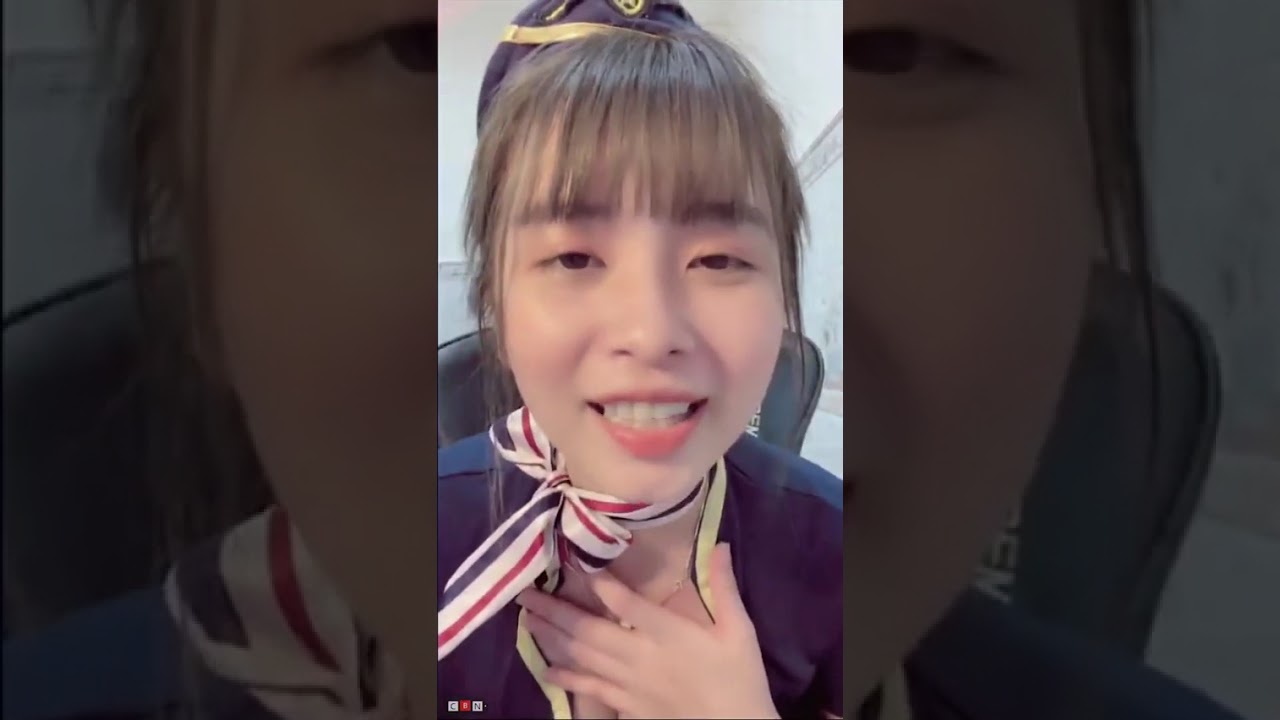 Bigo Live Shin Tay Ha Nho Sexy Blue Flight Attendant Outfit Hotlive Cute Vietnamese Girl Sexy Dance
