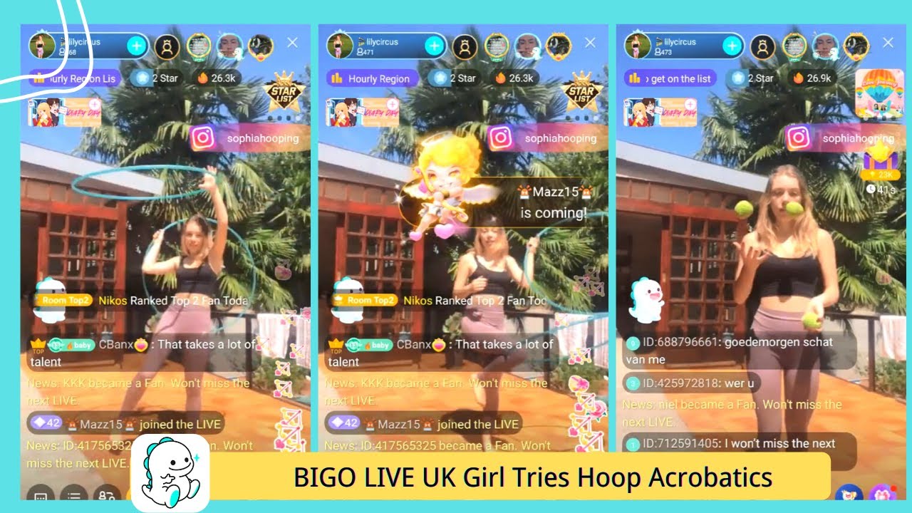 BIGO LIVE UK Girl Tries Hoop Acrobatics