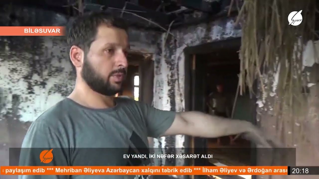 Biləsuvarda ev yandı, iki nəfər xəsarət aldı