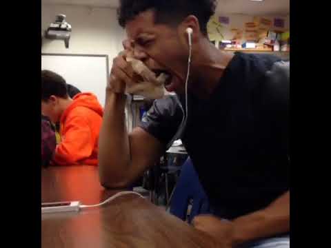 black guy crying over music