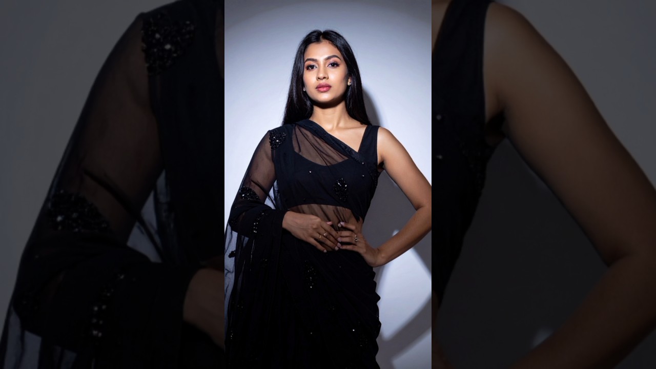 Black Magic Look 🖤 | Bold AI Saree & Dress Fusion  #saree #sareelove #traditional #fashionshorts