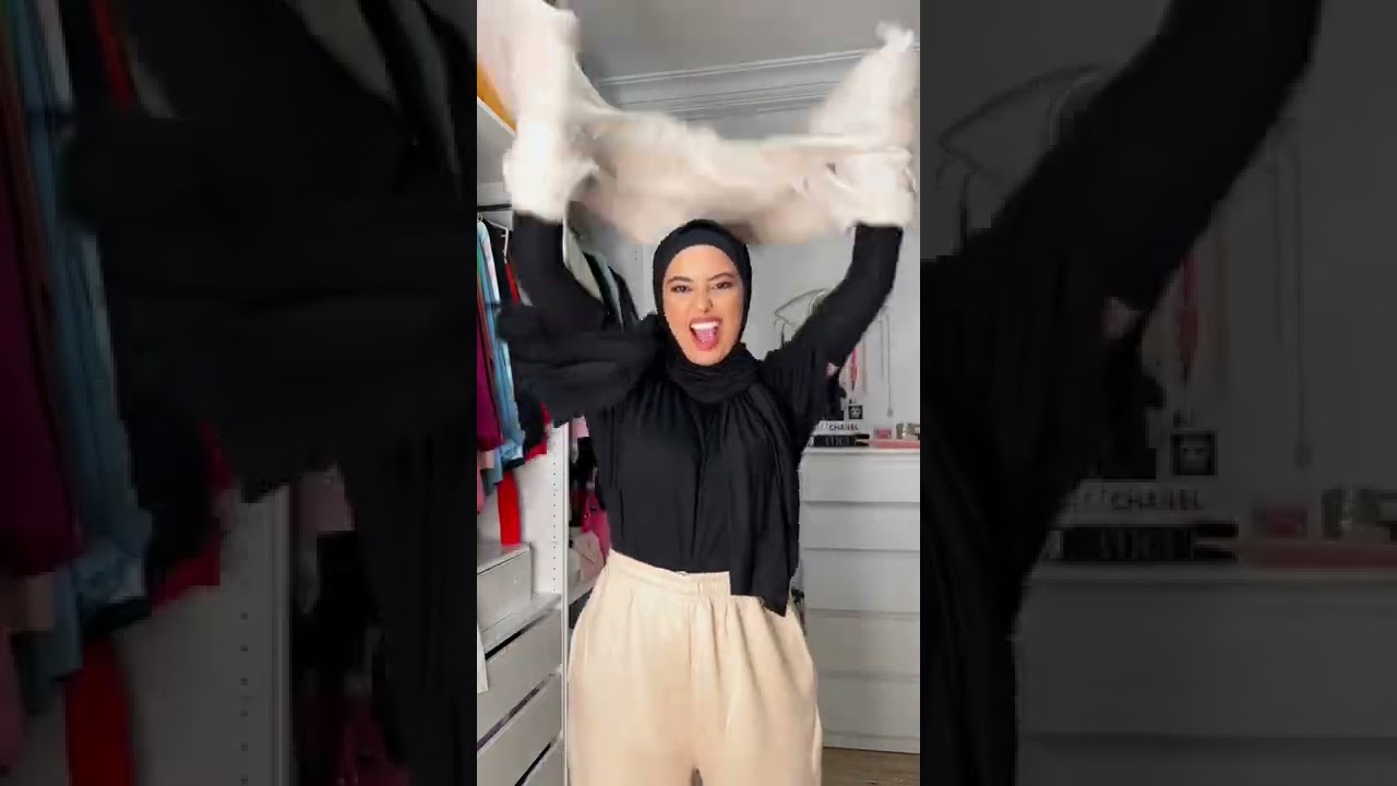 Black top big t-shirt billie eilish 💜 streetstyle hijab outfit