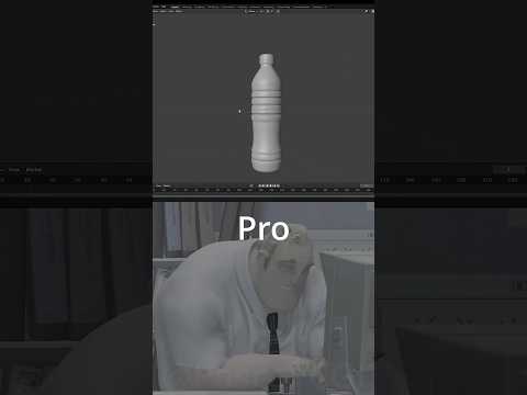 Blender Noob vs Pro Water Bottle  #blender #blender3d #blendertutorial #3dmodeling #blendermodeling