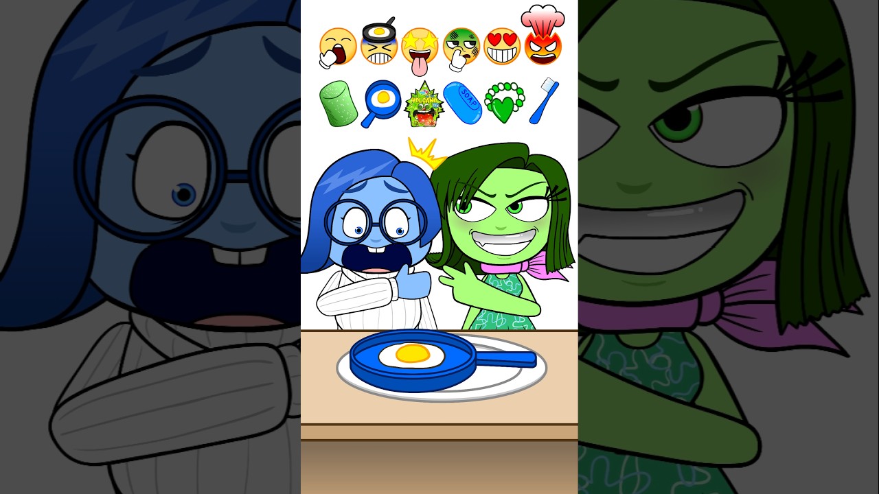 Blue vs Green Emoji Eating Challenge