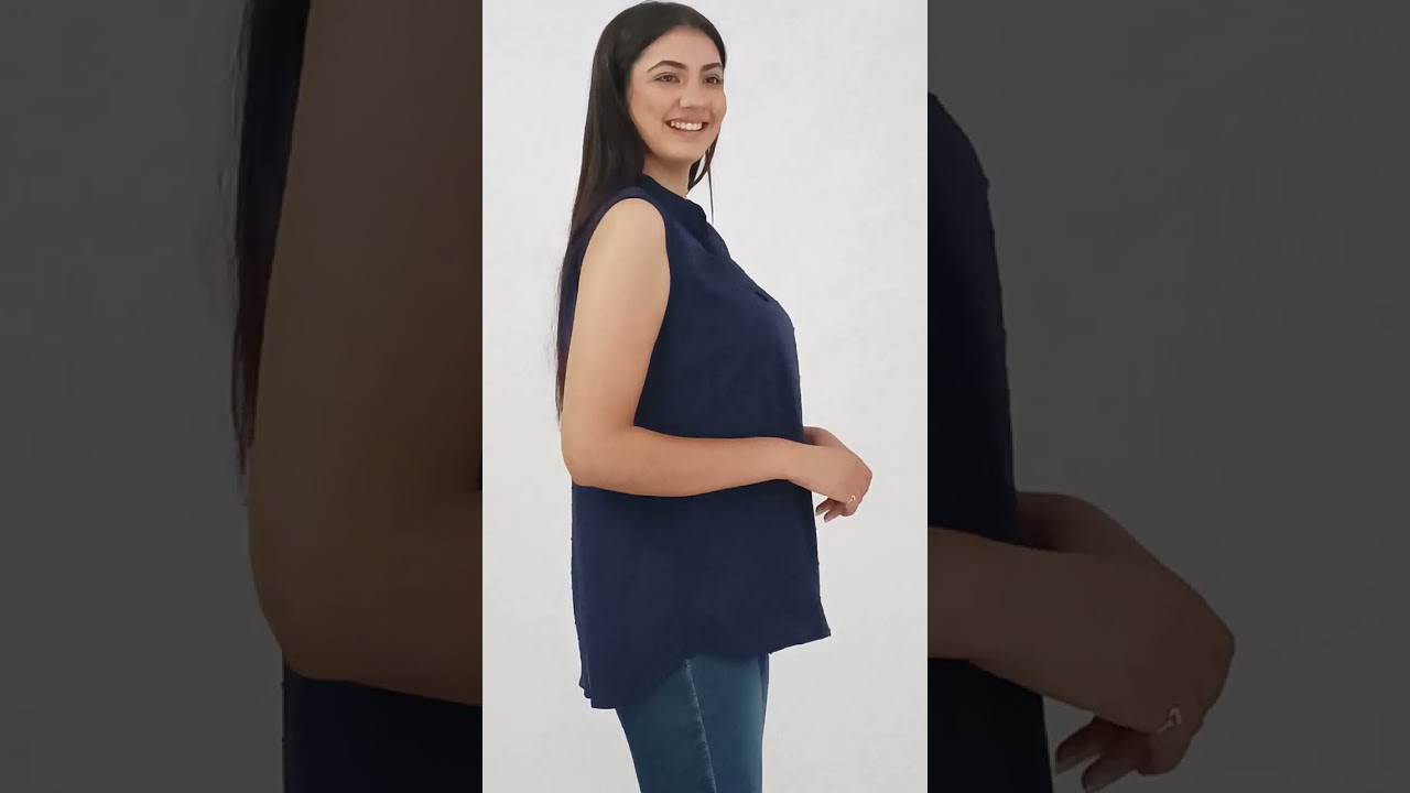 Blusa Azul manga cero - Gamarra