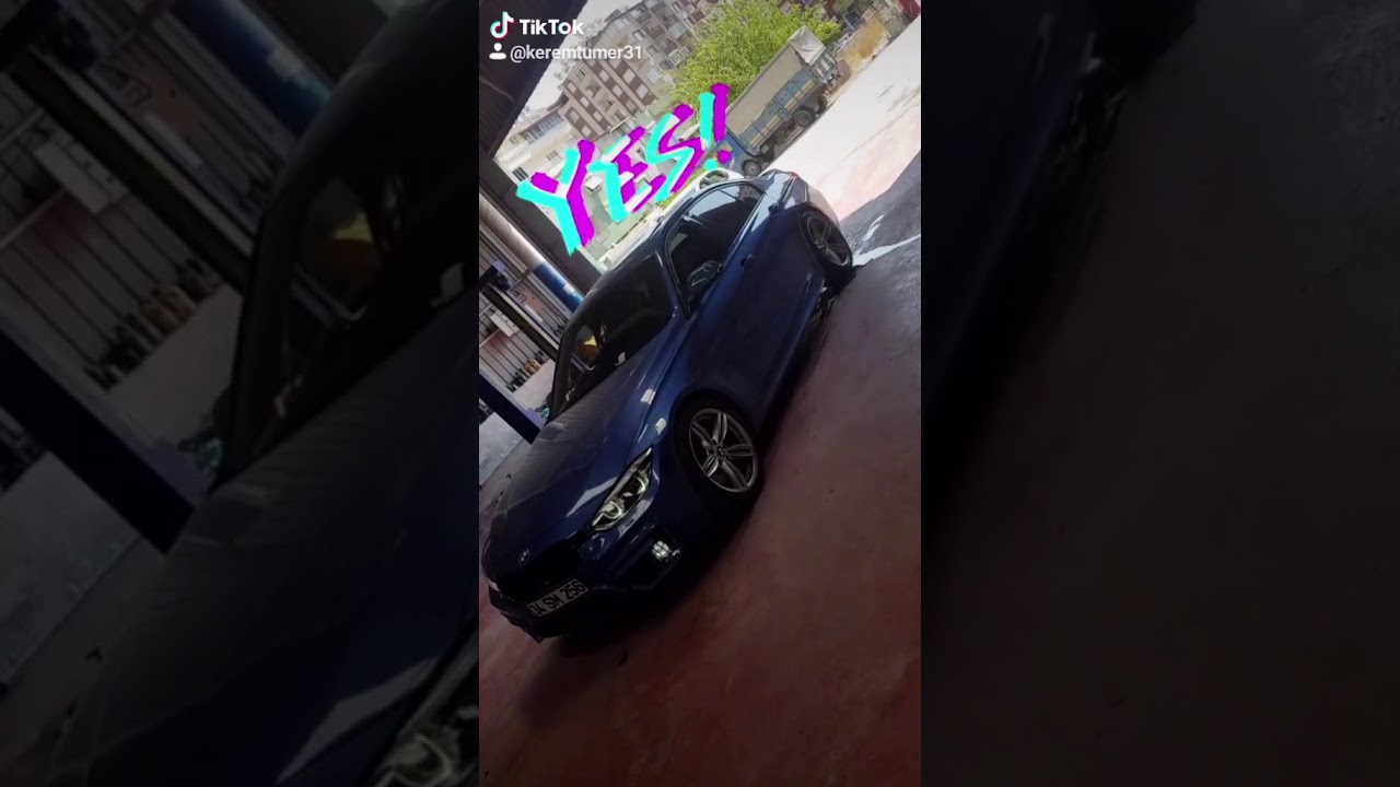 bmw f 30 m sport drift trafiğe kapalı alan lastik yakma