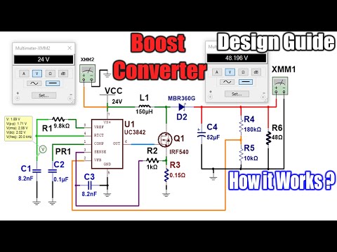 Boost Converter | How it Works | Design Calculations and  Simulation on Multisim Simulink