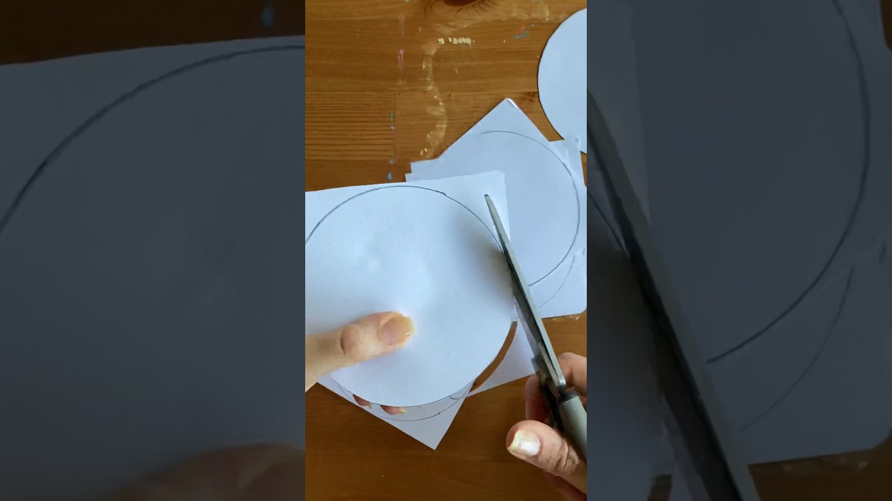 Boyamaya hazırlık Yuvarlak Kağıt Kesimi ✂️🖼️🎨🖌️ #art #colors #shorts #tiktok #shortsvideo #boya