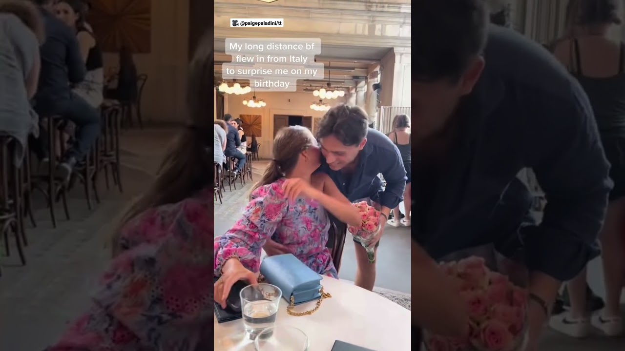 Boyfriend flies in from Italy to surprise girlfriend for her birthday ❤️❤️