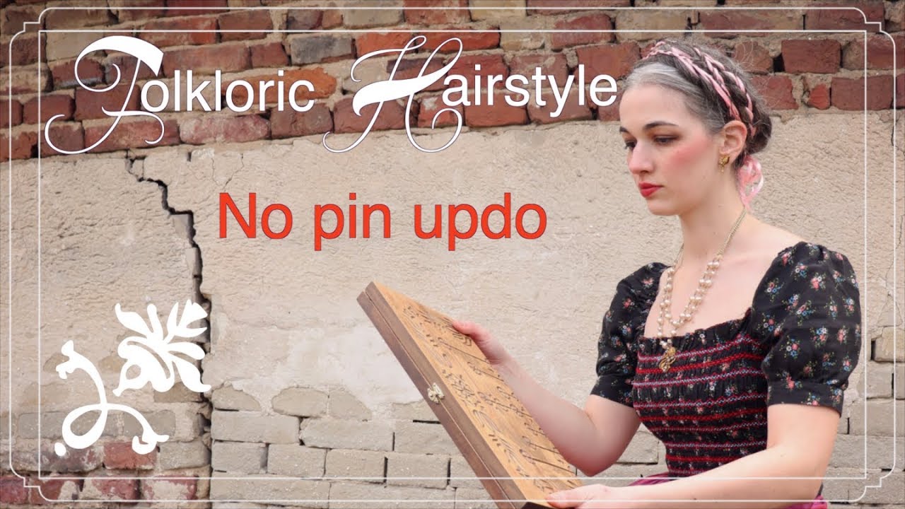 Braided Ribbon Updo with No Hair Pins ⊰ Historical Hairstyle ⊱ for Long Hair ⊰ Hungarian Folklore ⊱
