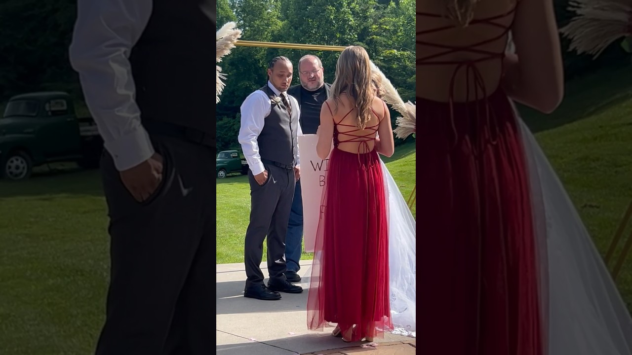 Bride's daughter surprises stepdad with wedding day adoption request 🫶 #shorts