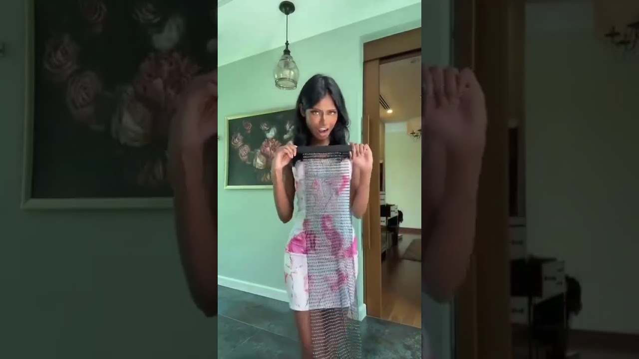 Brown Indian girl in transparent clothes ❤️🥵 #shorts