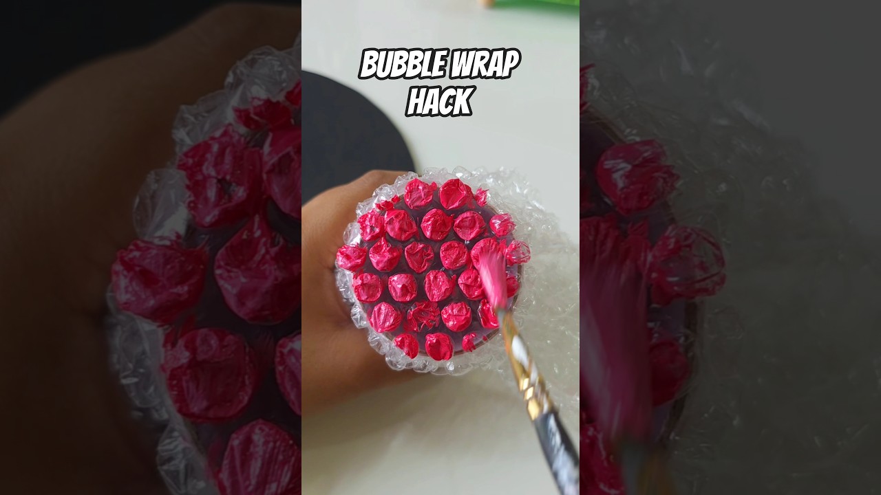 Bubble wrap painting hack #painting #shorts