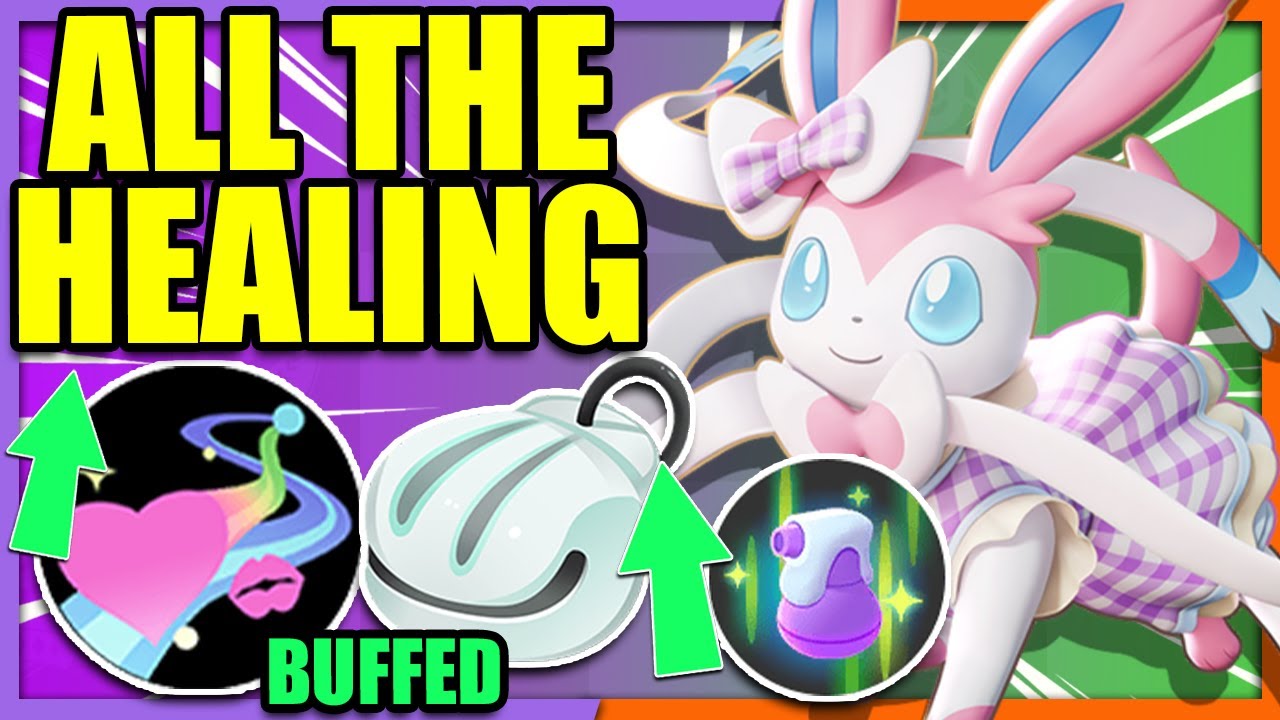 BUFFED DRAINING KISS + SHELL BELL SYLVEON Heals so much | Pokemon Unite