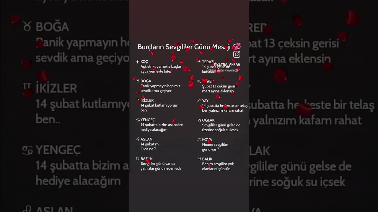 Burçların Sevgililer Günü Mesajı 💌