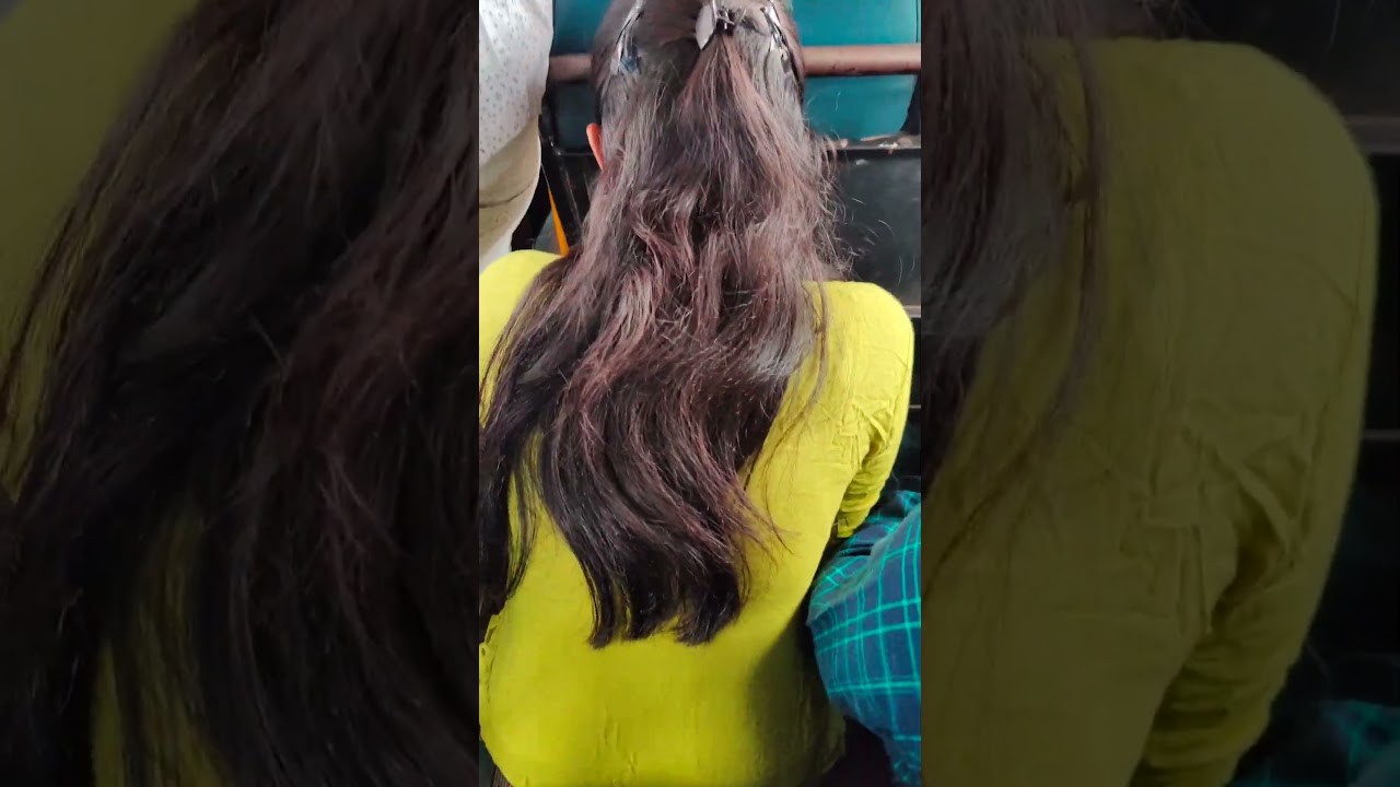 Bus Long Hair Play and Touch #shorts #trending #viralshorts #longhair