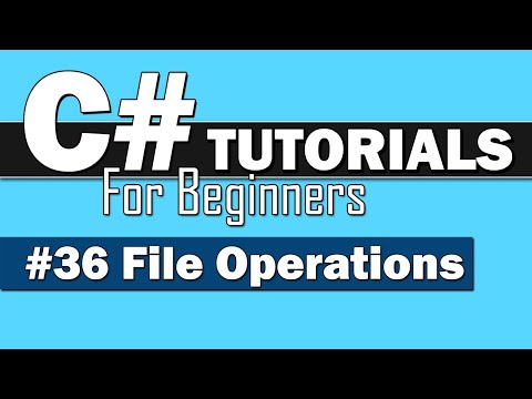 C# Tutorial for Beginners #36 - File IO (Reading, Writing, and Manipulating)