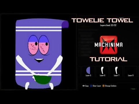 Call of Duty Black Ops 2 Emblem Editor Tutorials - Black Ops 2 - Amazing Towelie Towel Emblem Tutorial (South Park) Playercard