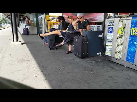 candid shoeplay dangling of blonde girl