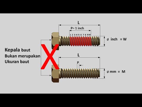 Cara baca ukuran baut, W (inch) dan M (metrik, mm)
