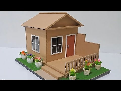 CARA MEMBUAT RUMAH MINIATUR DARI KARDUS #183 RUMAH PEDESAAN