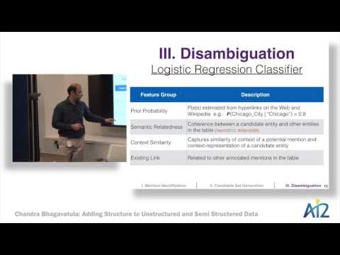 Chandra Bhagavatula: Adding Structure to Unstructured and Semi-structured data
