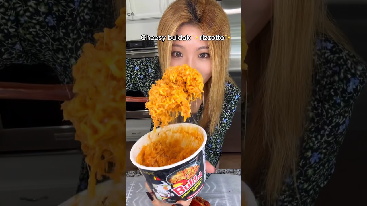 Cheesy buldak risotto #shorts #viral #mukbang