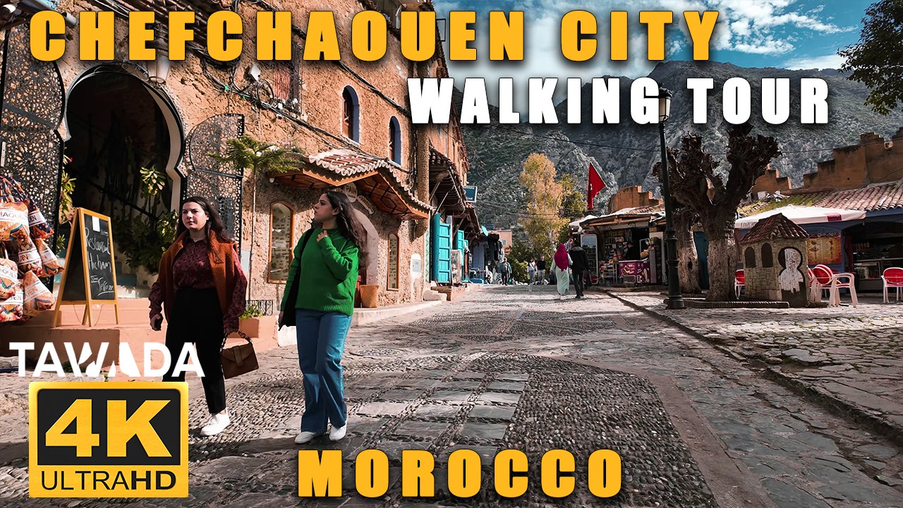 Chefchaouen city 2024 walking tour (Morocco 4K UHD)