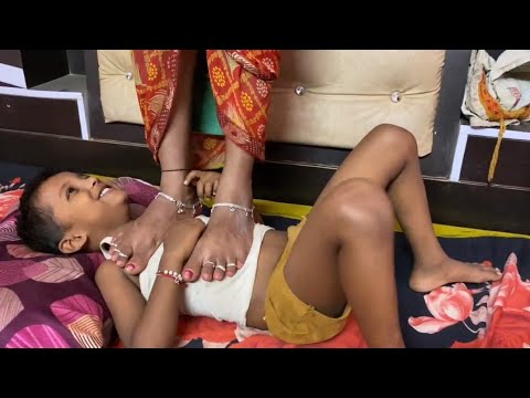 Chest trampling Indian feet worship #foodmassage
