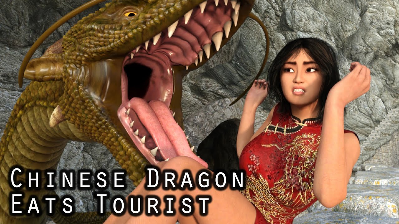 Chinese Dragon Eats Tourist