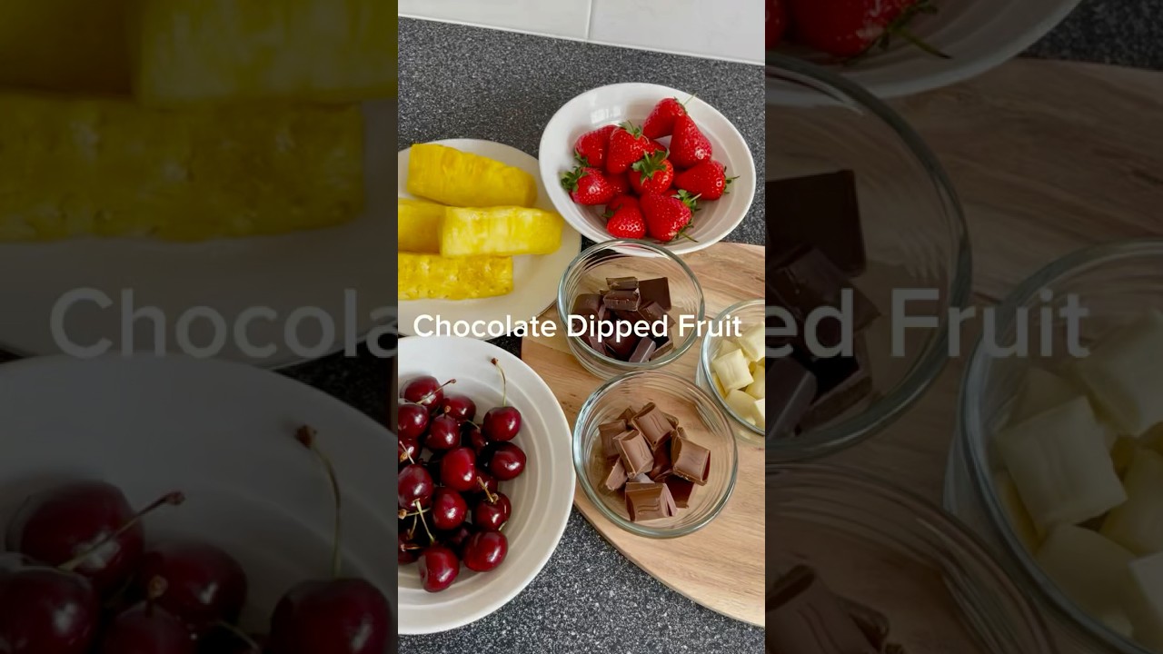 Chocolate-Dipped Fruit #chocolate #fruit #spring #cherry #strawberry #pineapple #food #trending