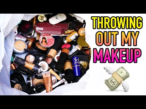 CLEANING OUT MY MAKEUP COLLECTION! | Lauren Curtis