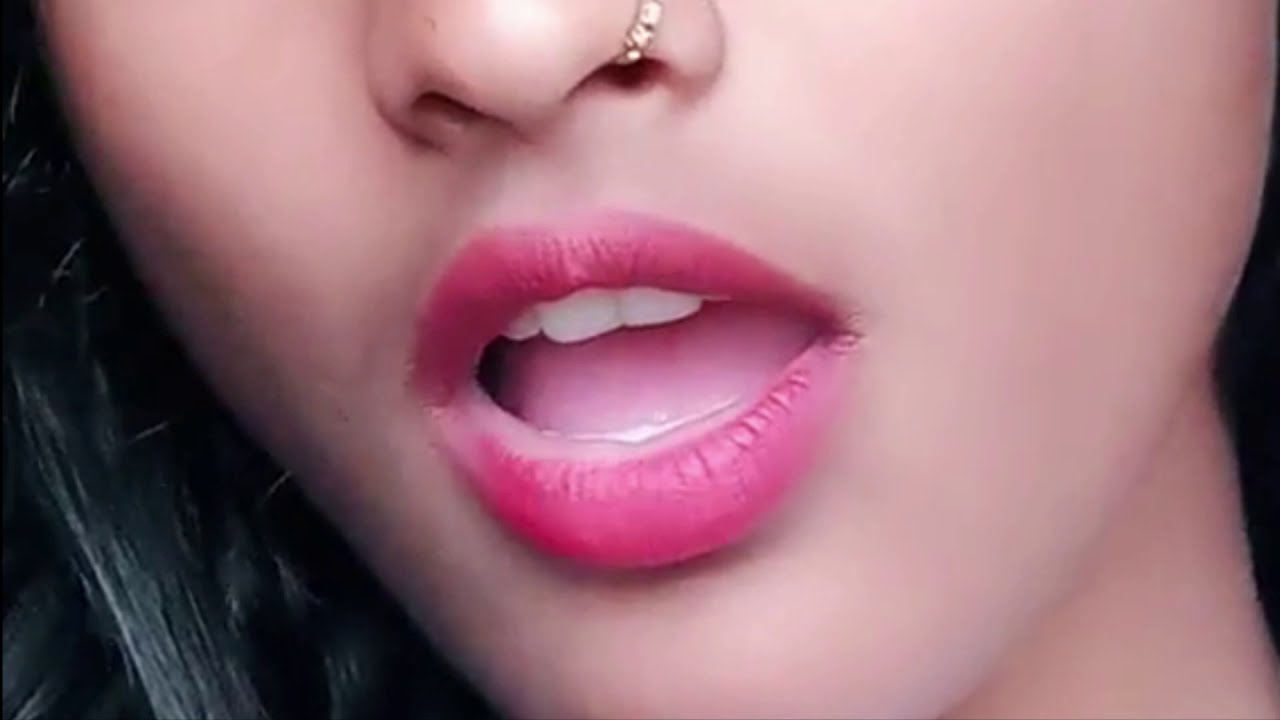 Close Up Desi Cute Nepali Girl Mouth Lips & Nose