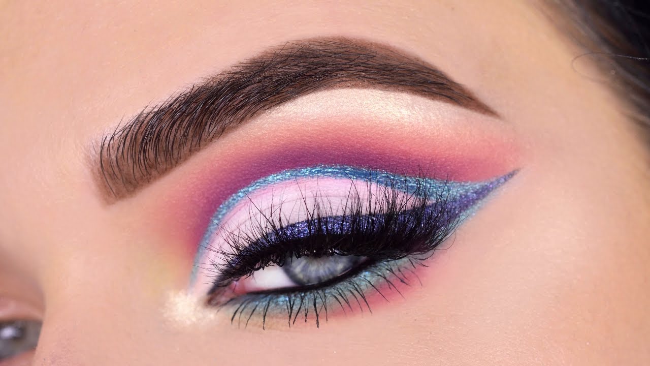 Colorful Cut Crease Eye Makeup Tutorial | ABH Riviera Palette