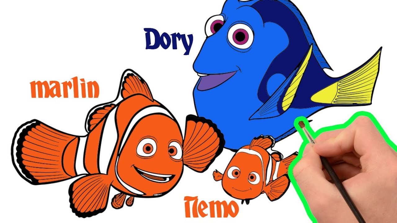 Coloring Pages - Nemo Marlin Dory
