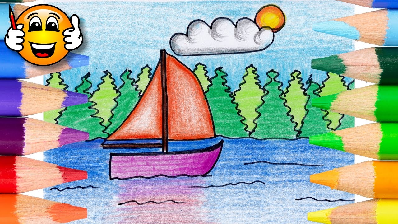 Coloring Pages for Kids Sail Boat || Coloring Book Videos | Bibabibo