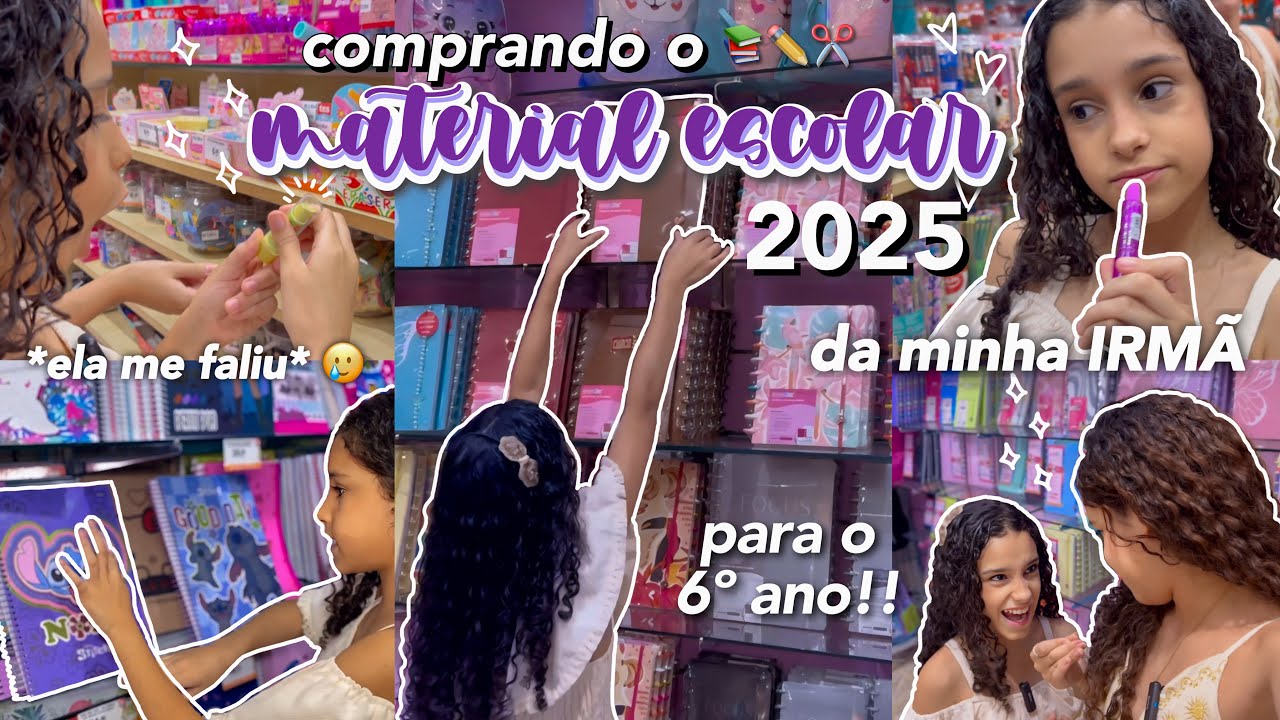 comprando MATERIAL ESCOLAR 2025 da minha IRMÃ *sai pobre* 🤡📚