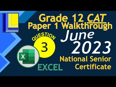 Computer Applications Technology | Grade 12 | Paper 1 June 2023 | Q3 - Excel Spreadsheet