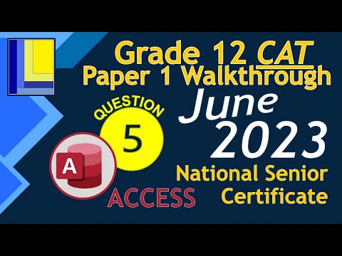 Computer Applications Technology | Grade 12 | Paper 1 June 2023 | Q5 - Access Database