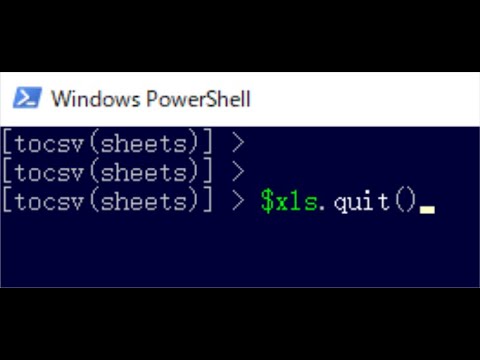 Convert Excel(multiple sheets) to CSV using powershell.