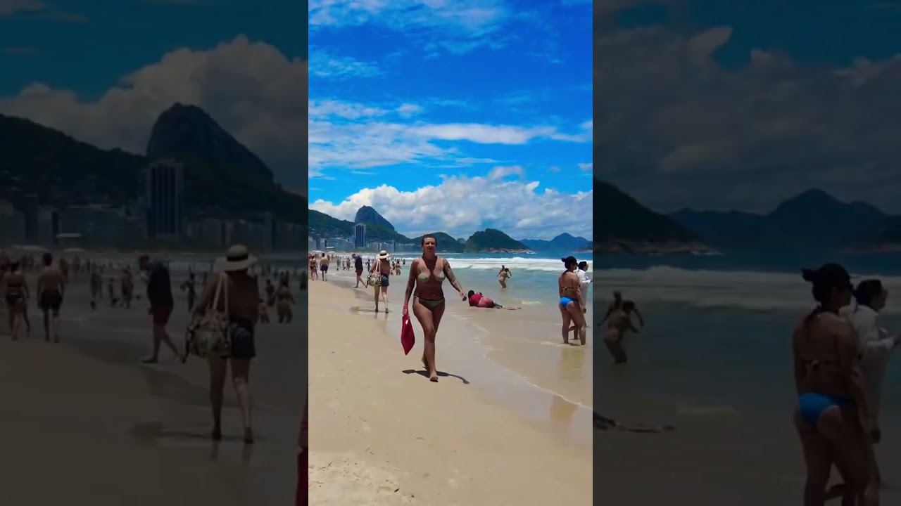 Copacabana beach 🏝️ Rio de Janeiro 🇧🇷 Brazil #bikini #visitrio #travel #riosunset #beachlife