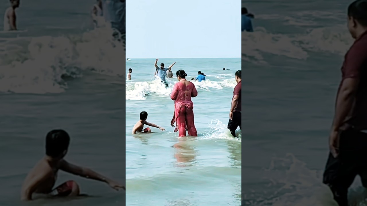 Cox's Bazar sea beach swimming video. #shortsfeed #shortvideo #viralvideo