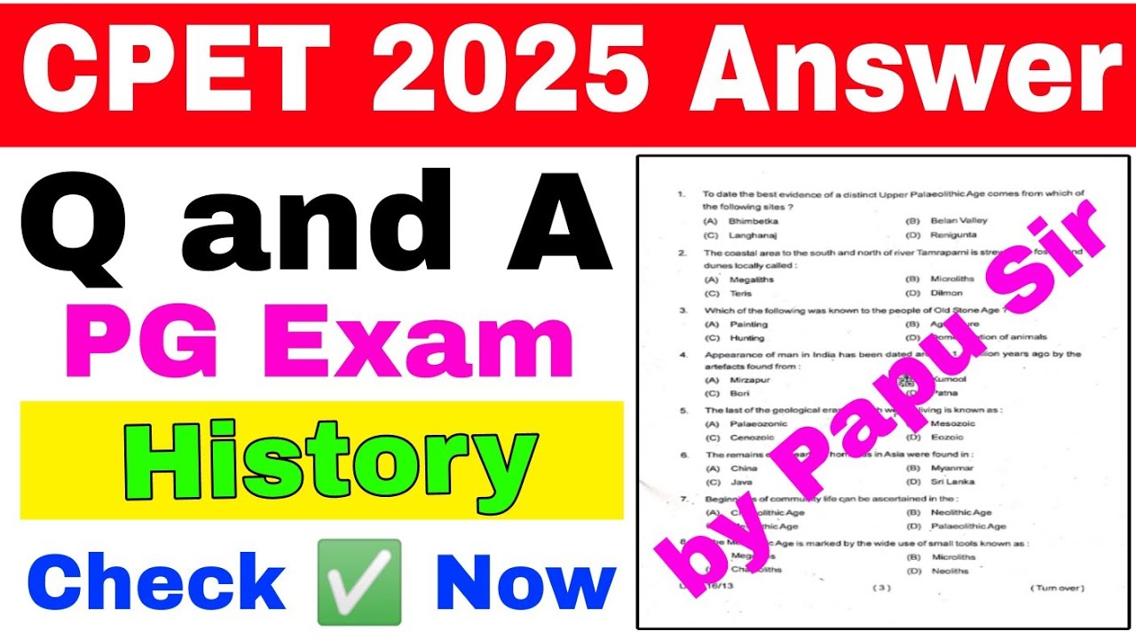 CPET History Answer Key 2025//Odisha PG Entrance History Answer Key Discussion 2025//History Pyqs pg